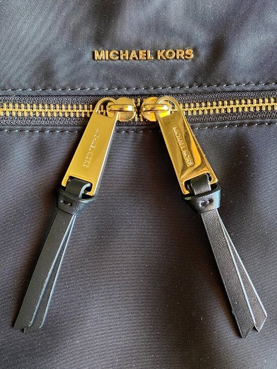 Michael Kors MK Polly Nylon Black Slim Backpack with Gold Details main image 8